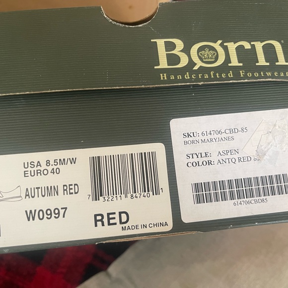 BORN Autumn Red Leather Mary Jane Shoes - Picture 6 of 6